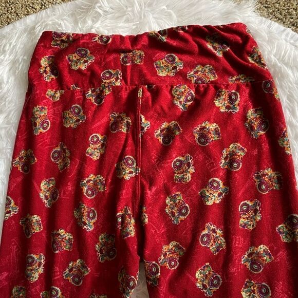 LULAROE Camera Leggings One Size Red Multicolor Photography Photographer Womens - Picture 4 of 6